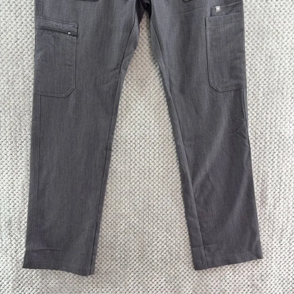 FIGS Pants Men L Gray Cairo Cargo Scrub Elastic Waist Technical Collection New